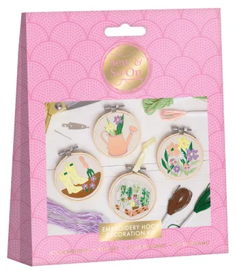 Stickerei-Set Garten, 4er-Set, für Erwachsene & Anfänger