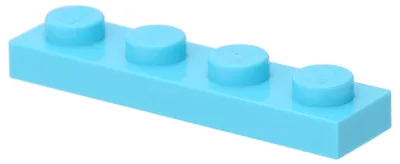 Produktbild von LEGO: 50 Stück Platte 1x4 in Azurblau