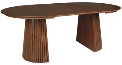 Obrázok produktu pre Selsey Formisty – rozkladací stôl 120–200 x 120 cm, dizajn lamiel, vzhľad orechového dreva