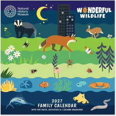 Productafbeelding van NHM 2027 kids wonderful wildlife family calendar