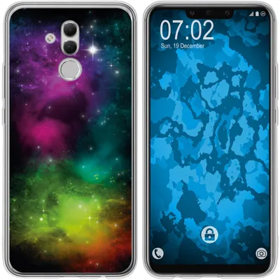 Produktbild von PhoneNatic Case kompatibel mit Huawei Mate 20 Lite Silikon-Hülle Space Starfield M7