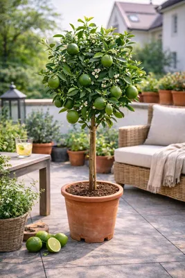 Image de Citron vert « La Valette » 110–140 cm – Plante acidulée Citrus aurantiifolia pour le jardin, la terrasse et les pots, arbre fruitier exotique