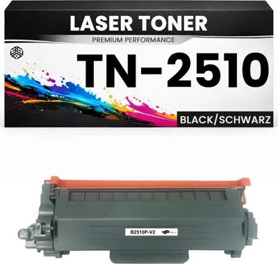 Produktbild von Toner TN-2510 für Brother kompatibel Schwarz TN2510 HL-L2400 wie Original HL-L2400DW/2400DWE/2445DW/2447DW DCP-L2620DW/2627DW(XL)/2627DWE