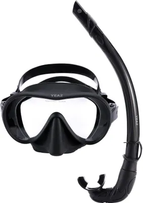 Zdjęcie produktu dla YEAZ Ocean Vibes, Dorosły, Półmaska na twarz, Nurkowanie, Szkło hartowane, Silikon, Czarny