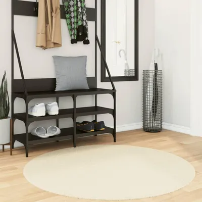 Image de vidaXL Tapis HUARTE à poils courts Doux et lavable Crème Ø 120 cm