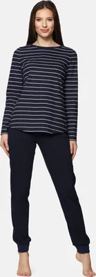 Image de Pyjama pour femme Bellivalini BLV50-166 (bleu marine et blanc, taille L)