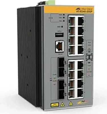 Zdjęcie produktu dla Allied Telesis AT-IE340-20GP-80, Zarządzany, L3, Gigabit Ethernet (10/100/1000), Pełny dupleks, Obsługa PoE, Montaż naścienny / rzutowanie na sufit