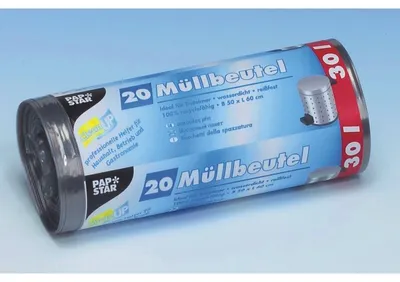 Produktbild von Papstar 12065, 30 l, Grau, Lineares Polyethylen mit niedriger Dichte (LLDPE), 600 mm, 500 mm, 20 Stück(e)