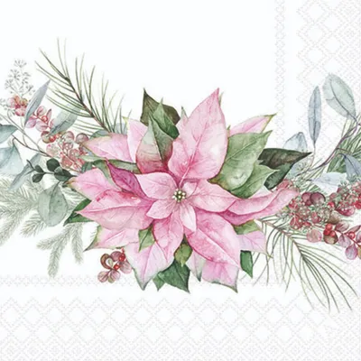 Produktbild von Servietten 25x25 cm - Pink poinsettia