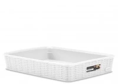 Immagine prodotto di STEFANPLAST Cestino Elegance Rattan In Polipropilene Cm 35X6X26 Bianco