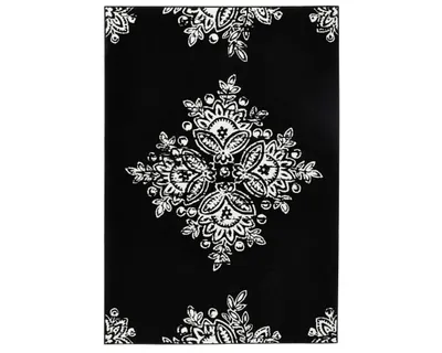 Zdjęcie produktu dla DYWAN nowoczesny 200x290cm do salonu, czarno kremowy z miękkim włosem