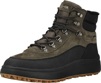 A single hiking boot is shown against a white background.