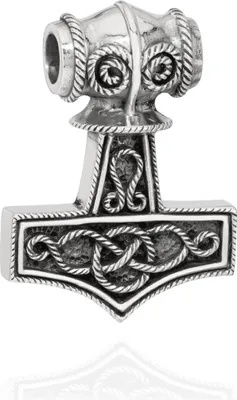 Produktbild von Kettenanhänger Thors Hammer Mjölnir 925 Silber 37x27mm Wikinger Silberanhänger