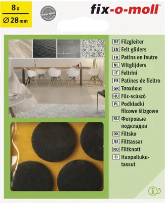 Produktbild von Filzgleiter rund 28mm braun fix-o-moll