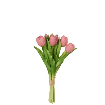 Produktbild von J-Line Strauß Tulpen 7 Stück PolyurethanRosa Small