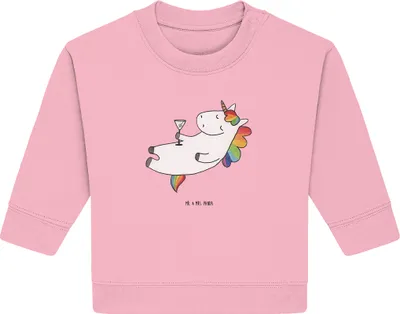 Produktbild von Mr. & Mrs. Panda Organic Baby Pullover Einhorn Cocktail 24. - 36. Monat - Baumwolle Pink - Geschenk, Caipirinha, Bullover, Unicorn, Geburtstag, Spruch, Sekt