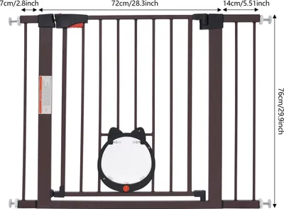 Immagine prodotto di Recinzione per animali domestici - Recinzione di sicurezza per cani/gatti/bambini - Larghezza regolabile 75-103 cm - Estensibile - Apertura a 180° - Per porte e scale - Caffè