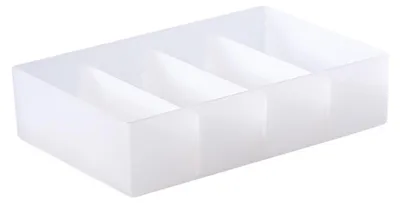 Obrázek produktu pro 4dílný organizér do zásuvky s odnímatelnou přepážkou, stohovatelné, průsvitné, dělené plastové boxy pro kancelářský stůl
