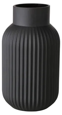 Produktbild von Boltze Nordika, Zylinderförmige Vase, Glas, Schwarz, Matt, Schwarz, Flur, Tisch