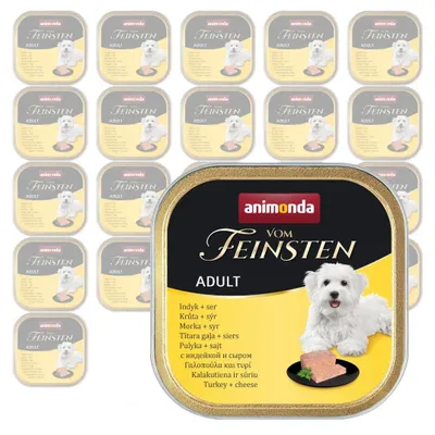 Produktbild von Animonda Vom Feinsten Adult 24x150g Nassfutter für Hunde Pastete mit Pute und Käse
