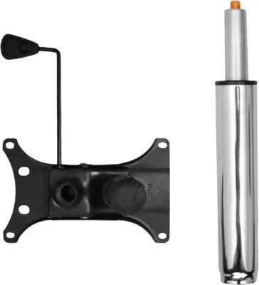 Produktbild von Metallische Wippplatte, 26 cm x 15 cm, und Gasdruckfeder für Bürostühle, silber, 35 cm