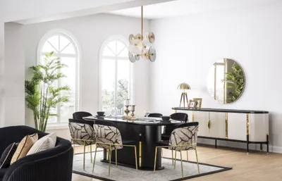 Zdjęcie produktu dla Luxus Esszimmer Essgarnitur 8tlg Set Essgruppe Stuhl Set Einrichtung