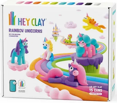 Immagine prodotto di Set di giocattoli in argilla modellabile Tomy - HEY CLAY Unicorns - crea unicorni colorati