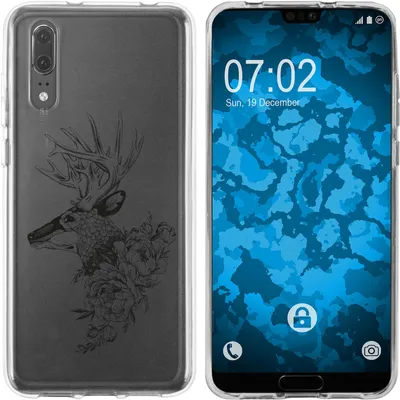 Produktbild von PhoneNatic Case kompatibel mit Huawei P20 Silikon-Hülle Floral Hirsch M7-1