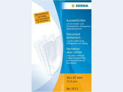 Produktbild von HERMA 5013, Kartenetui, Transparent, Polypropylen (PP), Einfarbig, 58 mm, 87 mm