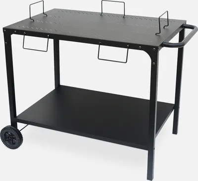 Produktbild von sweeek - Outdoor-Servierwagen für Plancha, mit zwei Rädern - Schwarz