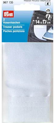 Productafbeelding van Kapsel voor broeken, halfleng, te strijken, 14 x 17 cm, wit