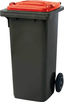 Produktbild von BRB 120 Liter MGB, Mülltonne Abfalltonne, grau mit rotem Deckel