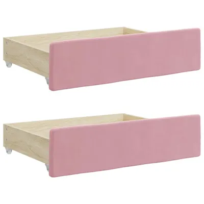 Produktbild von Bettschubladen 2 Stk. Rosa Holzwerkstoff und Samt