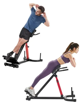 Image de VEVOR Banc d'extension multifonctionnel, chaise romaine (acier au carbone), capacité de poids de 158 kg, banc de musculation fitness, salle de fitness à domicile
