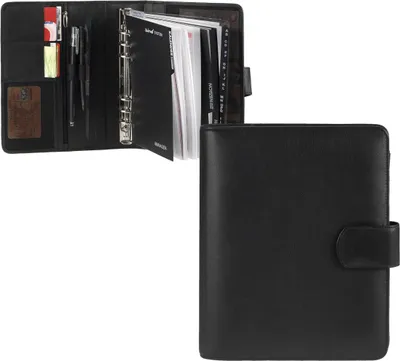 Produktbild von Bind Terminplaner A5 (20x24cm) Terminkalender Leder schwarz 2026