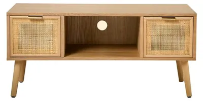 Immagine prodotto di Calicosy - Mueble de TV con 2 cajones y frentes de ratán L100 cm - MIYA