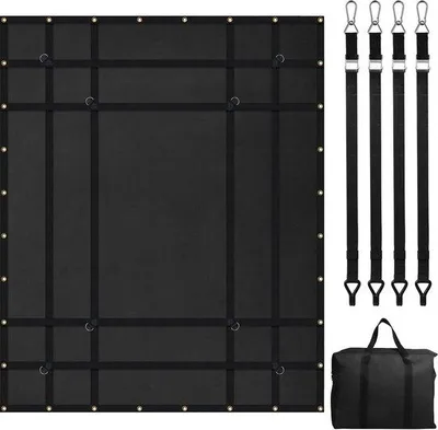 Produktbild von Großes Transportnetz, 183 x 144 cm, mit 4 elastischen Riemen, Karabinerhaken und Gummihaken, robust, schwarz