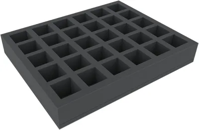 Produktbild von 50 mm Schaumstoffeinlage mit 30 Fächern für Miniaturen & Spielmaterial