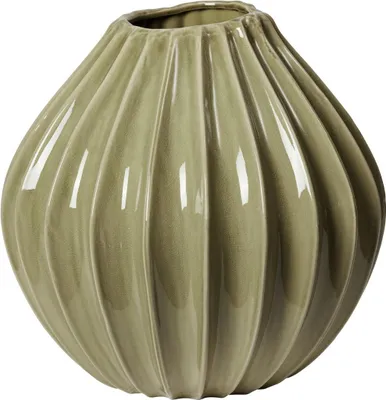Produktbild von Broste Copenhagen Wide Vase L Dry sage 30cm