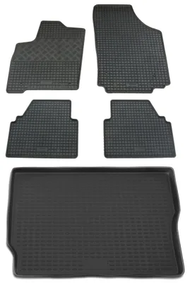Gummi Kofferraumwanne + Fußmatten Set für Opel Meriva A, Bj. 2002-2009, schwarz