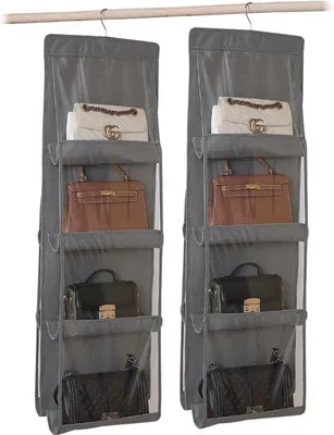 Produktbild von Famanu Handtaschen Organizer mit 8 Fächern und transparentem Fenster - Set von 2