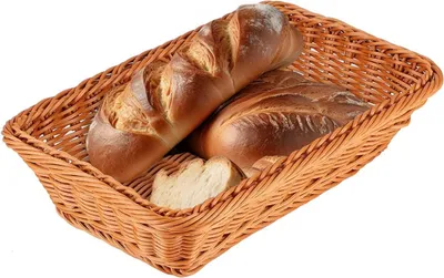 Produktbild von Rechteckige Rattan Gewebter Brotkorb Lebensmittel Brot Obst Aufbewahrungskorb Tischplatte Essen Servieren Körbe Tabletts für Familienwohnzimmer, Küche, Esszimmer, Obstladen(S)