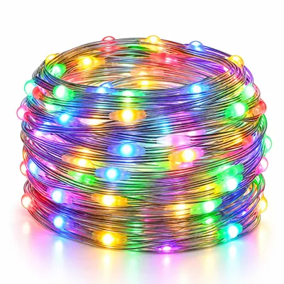 Obrázok produktu pre MasterLED LED vianočné rozprávkové svetlá 10 m - 100 LED - RGB zmena farieb - Diaľkové ovládanie pomocou aplikácie a IR - Vnútorné - USB