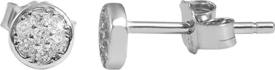 Produktbild von 925/- Echt Silber Ohrstecker, rund, Zirkoniabesatz