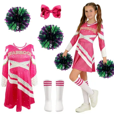 Produktbild von Solidchoice – Cheerleader-Kostüm-Set mit Pompons und Kleid