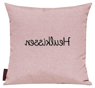 Produktbild von Sofakissenbezug mit Motiv Typotext, Größe 40 x 40 cm, Farbe Altrose