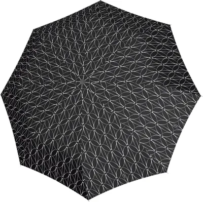 Produktbild von doppler Stockregenschirm Regenschirm Fiber Flex Long AC Rings Black And White schwarz