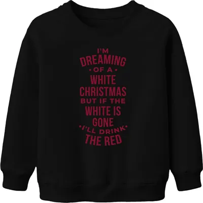 Produktbild von Dreaming of a white christmas Spruch - Weihnachten Weihnachtsgeschenk Christmas Uni Kinder Weihnachtspullover, Schwarz, 152
