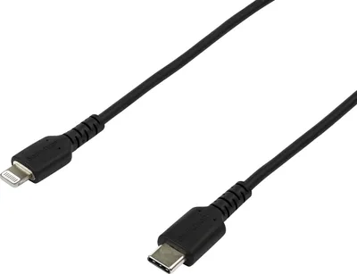 Immagine prodotto di StarTech.com Cavo durevole da USB-C a Lightning da 2m nero - Cavo di alimentazione/sincronizzazione in Fibra aramidica robusta per impieghi intensivi da USB tipo C a Lightening -  Apple MFi per iPad/iPhone 12