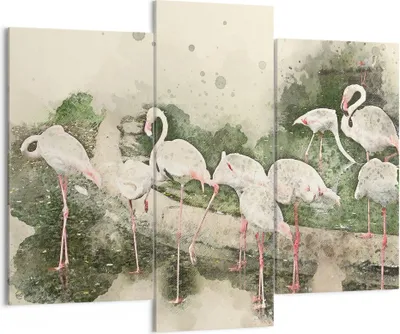 Produktbild von Bild auf Leinwand - Leinwandbild - Flamingo Vogel Wasser - 130x100cm - Wand Bild - Wanddeko - Leinwanddruck - Bilder - Kunstdruck - Wanddekoration - Leinwand bilder - Wandkunst - CB130x100-3462